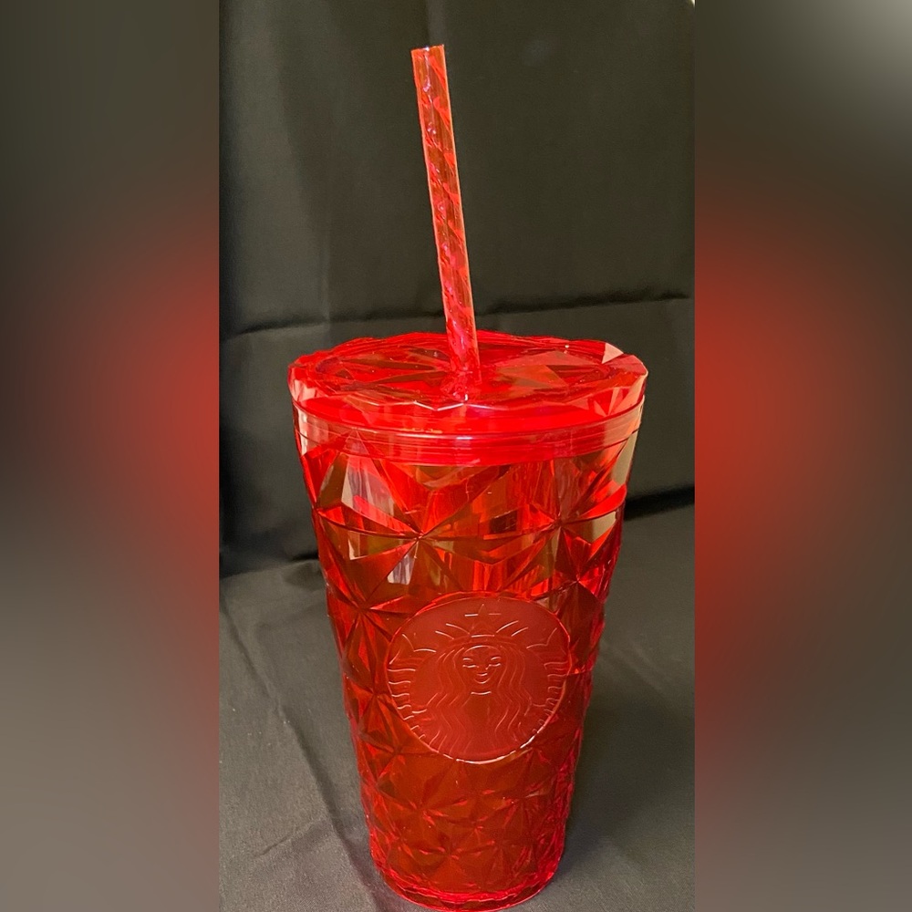 Starbucks 2023 Limited Edition Red Prism Holiday Tumbler.with lid & straw.24oz.
